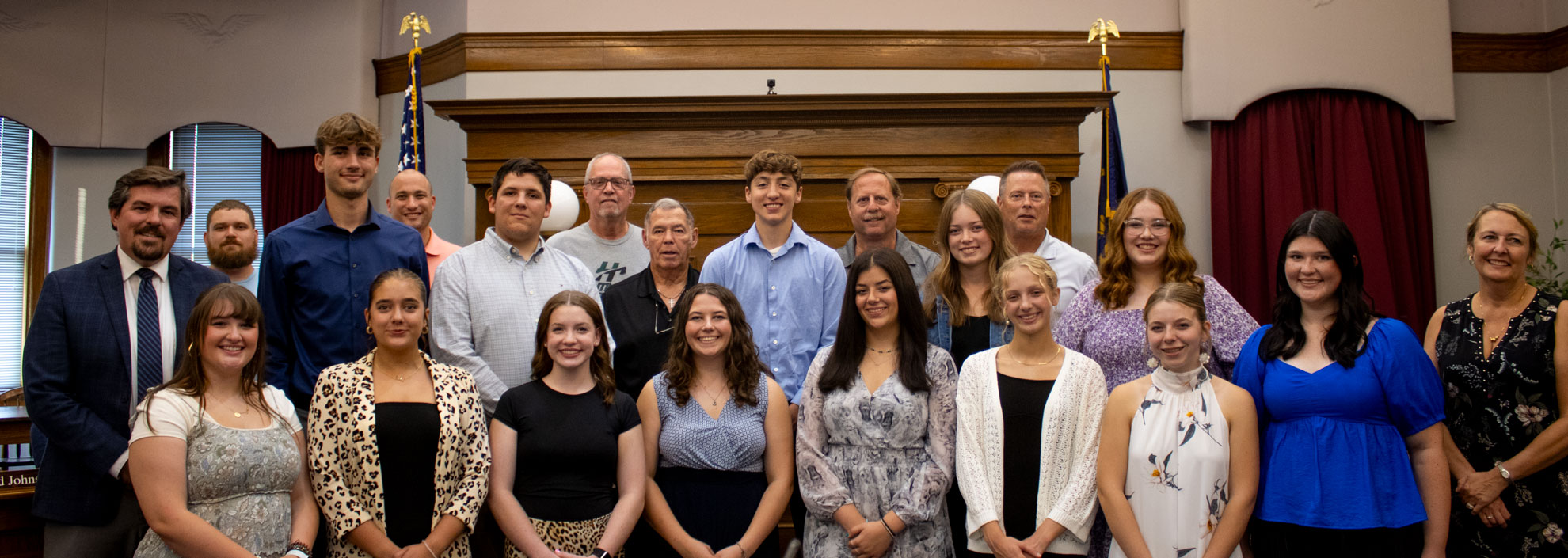 Student members of That Viking Thing youth leadership council with city officials