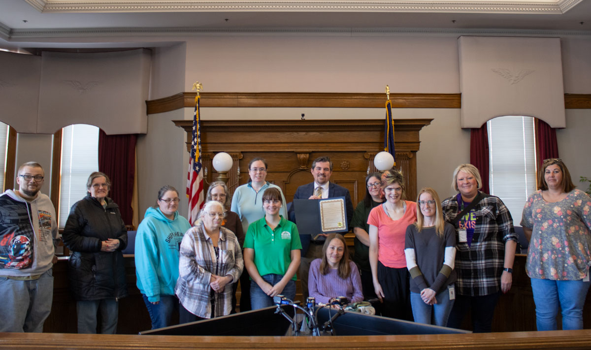 Huntington mayor meets with group of people who have disabilities and issues official proclamation for Disability Awareness Month