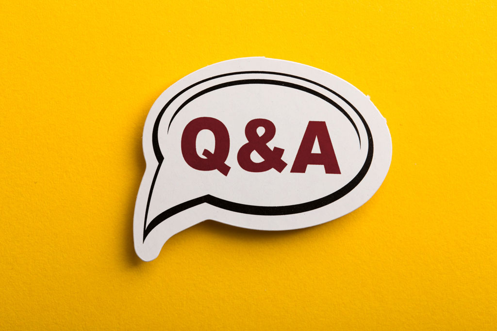 Illustration of a speech bubble that says Q&A