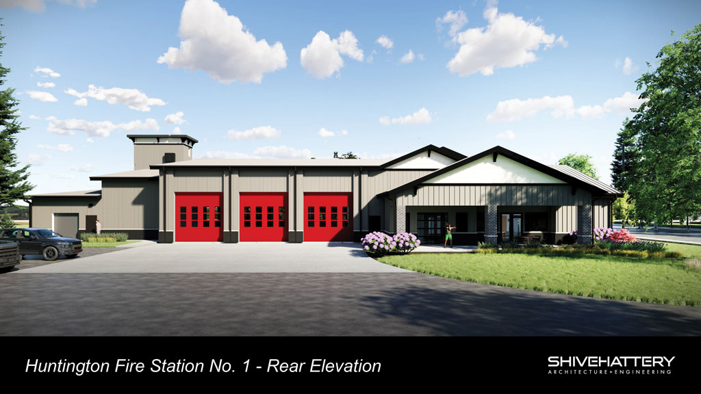 A rendering of a potential new Fire Station 1 on Flaxmill Road.
